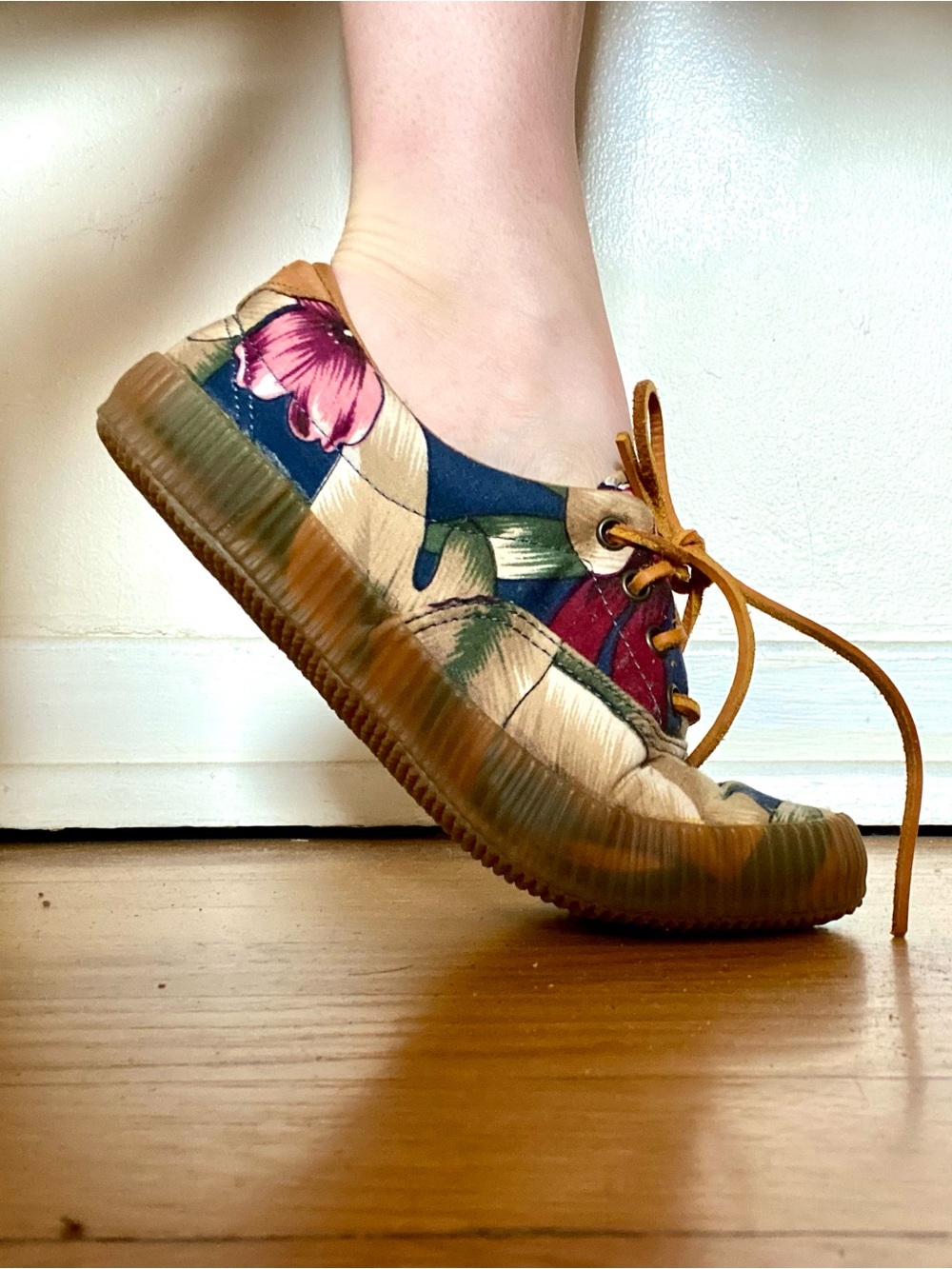 Cole Haan Floral Canvas Lace-Up Sneakers